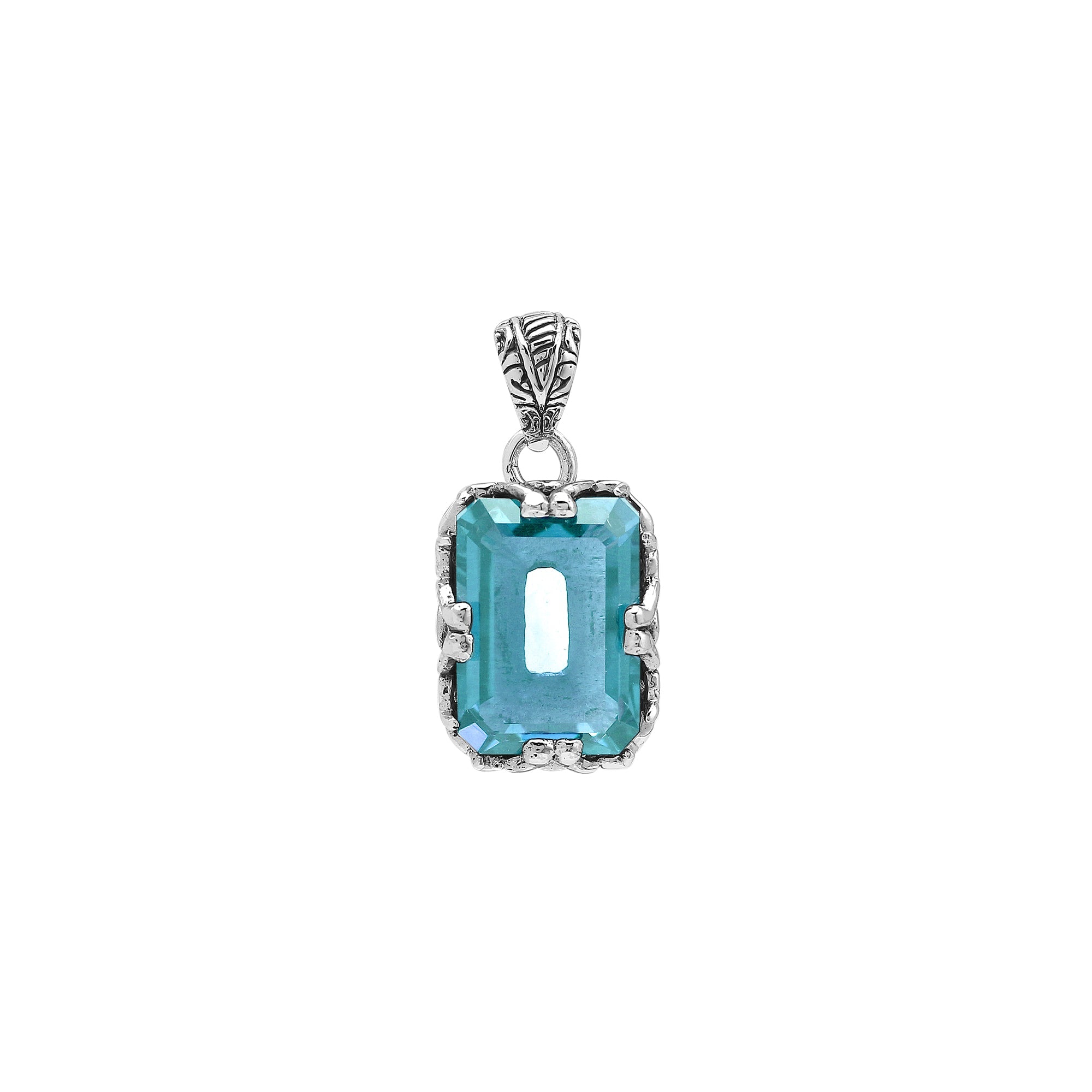 AP-8106-BT Sterling Silver Pendant With Blue Topaz Q.