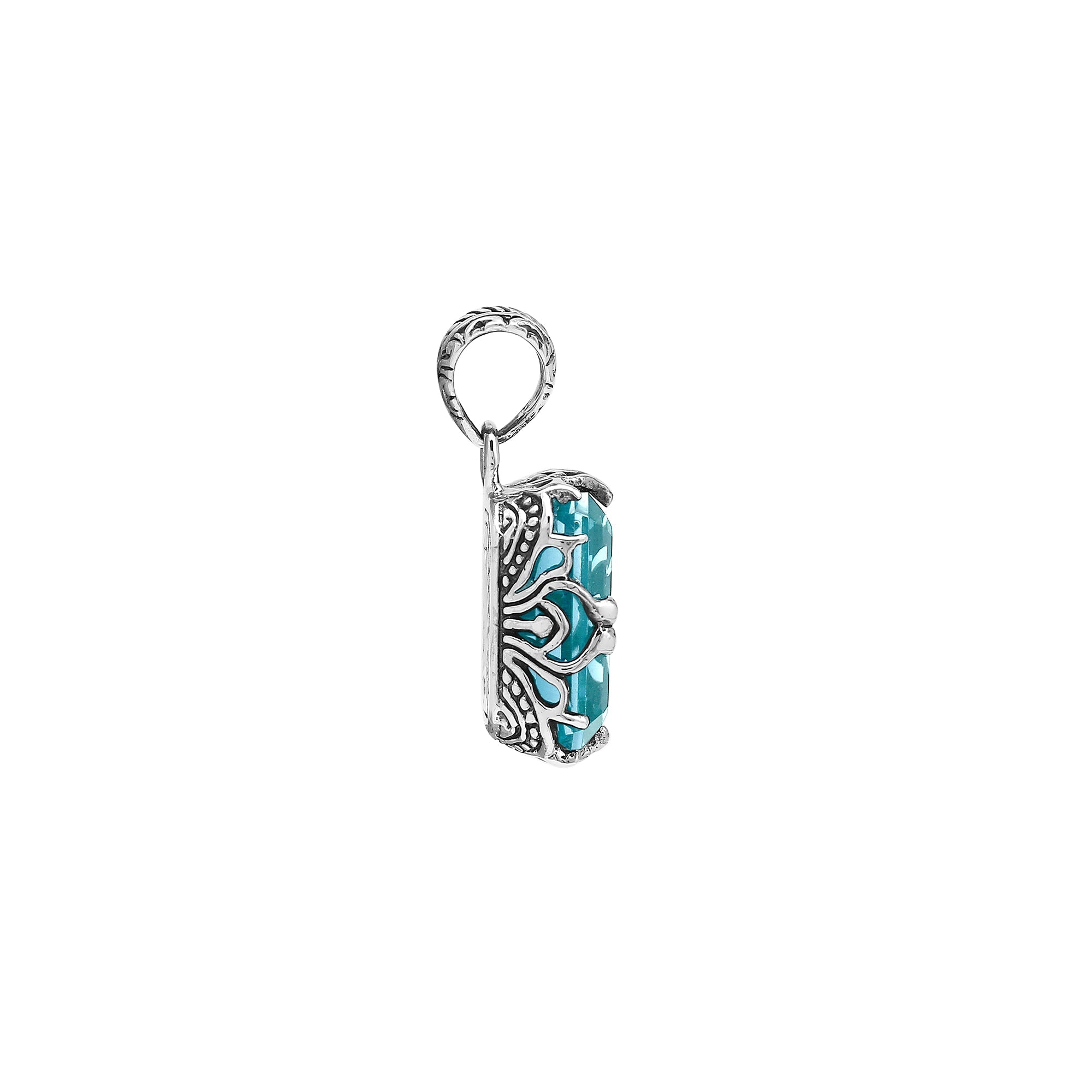 AP-8106-BT Sterling Silver Pendant With Blue Topaz Q.