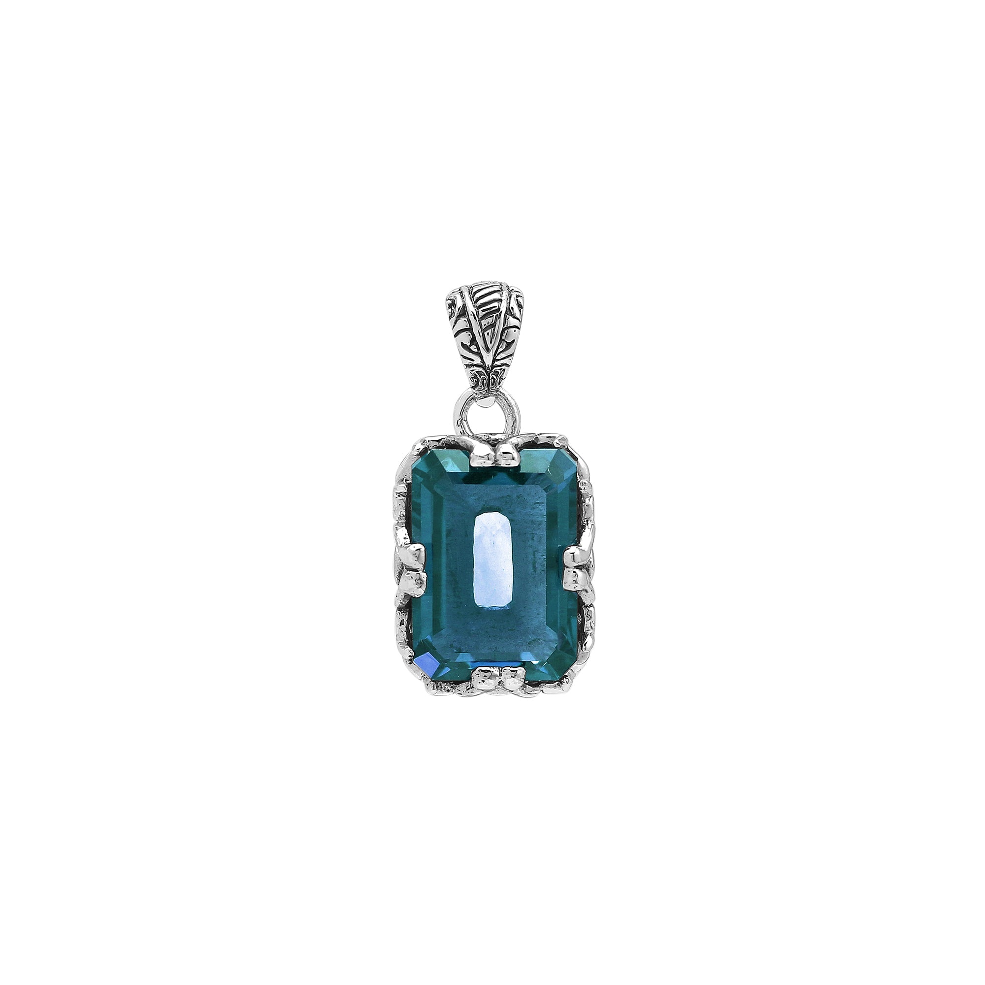 AP-8106-LBT Sterling Silver Pendant With London Blue Topaz Q.