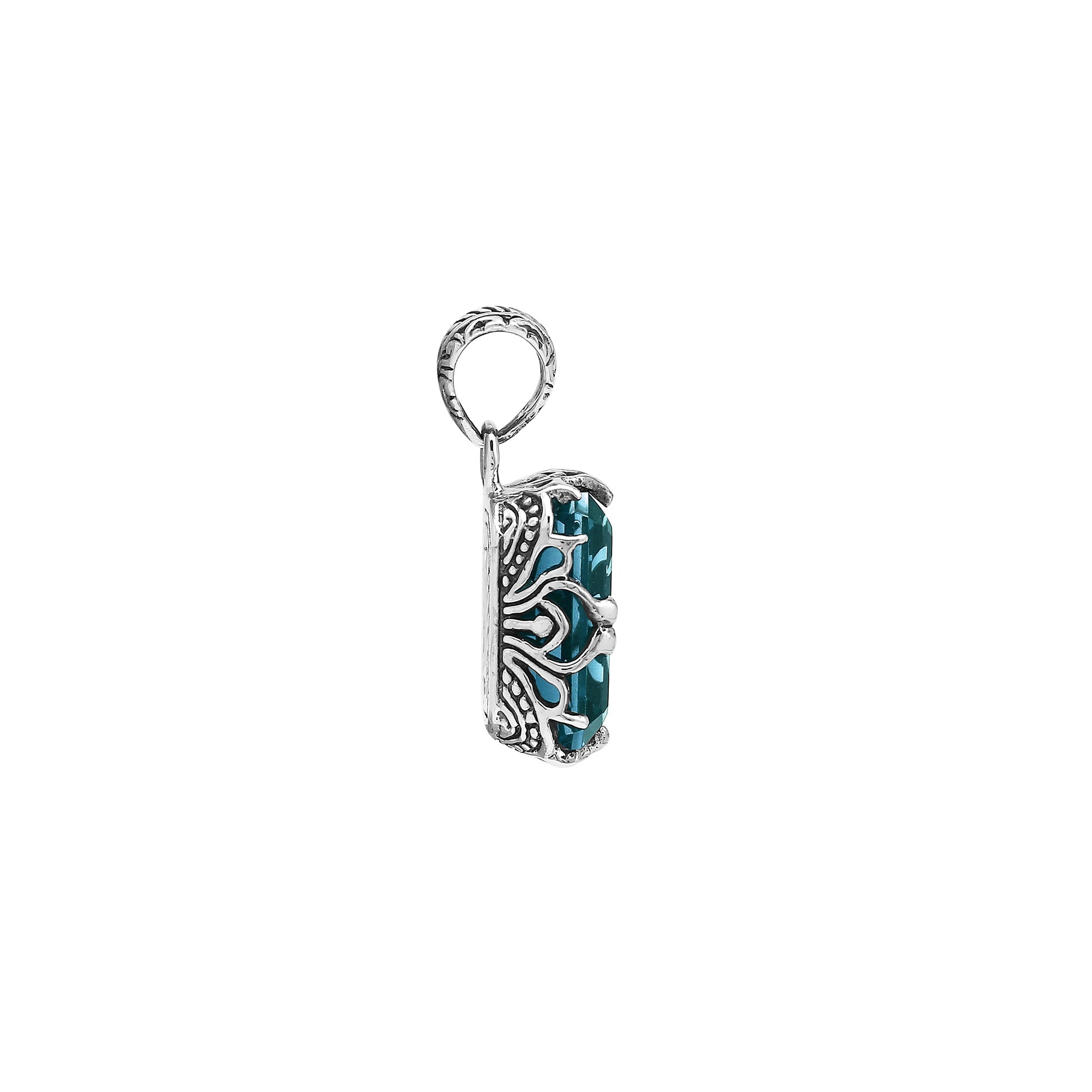 AP-8106-LBT Sterling Silver Pendant With London Blue Topaz Q.