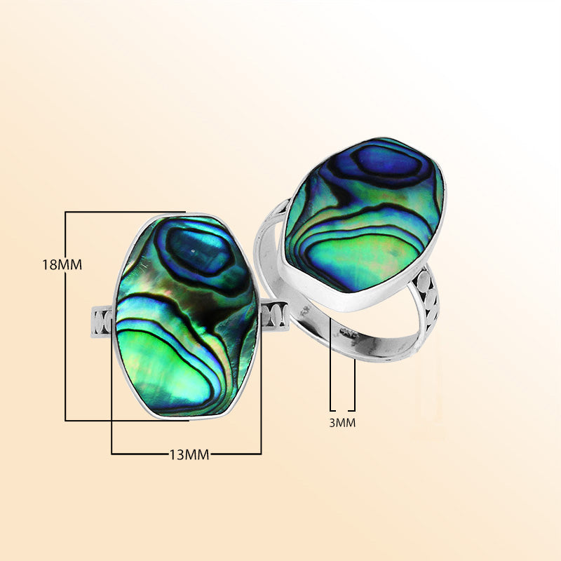 Sterling Silver Handcrafted Abalone Shell Statement Ring
