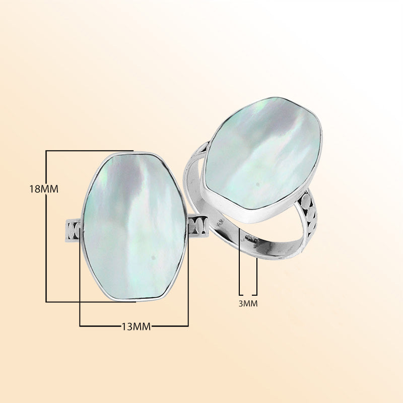 Sterling Silver Handcrafted Mother Of Pearl Statement Ring