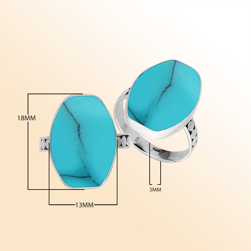 Sterling Silver Handcrafted Turquoise Shell Statement Ring