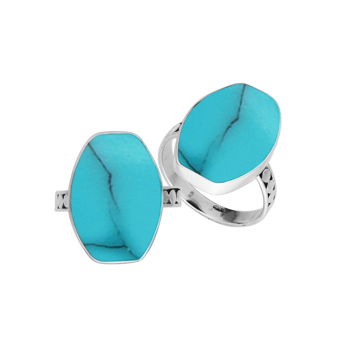 Sterling Silver Handcrafted Turquoise Shell Statement Ring