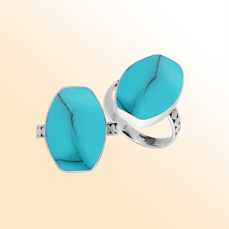 Sterling Silver Handcrafted Turquoise Shell Statement Ring