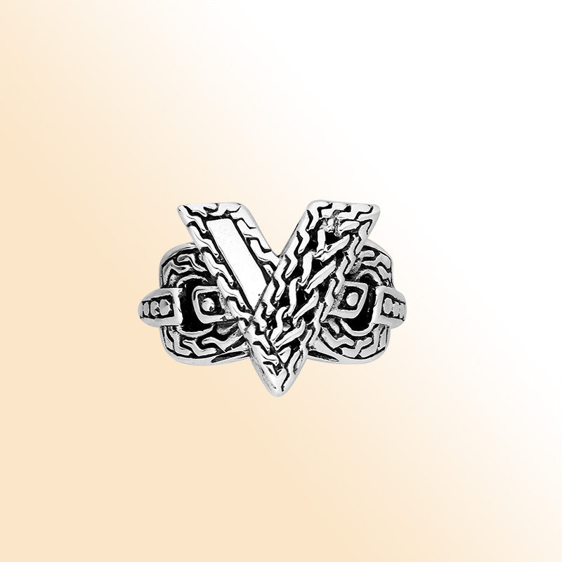 Elegant Sterling Silver Balinese crossover ring with intricate oxidized handcrafted design