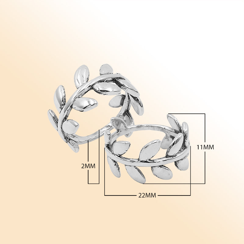Balinese Silver Beautiful Simple Designer Leaf Ring With Polished Finish