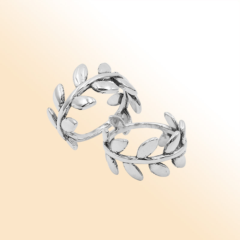 Balinese Silver Beautiful Simple Designer Leaf Ring With Polished Finish