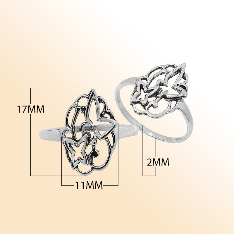 Sterling Silver Balinese Handcrafted Beautiful Simple Designer Ring With Polished Finish