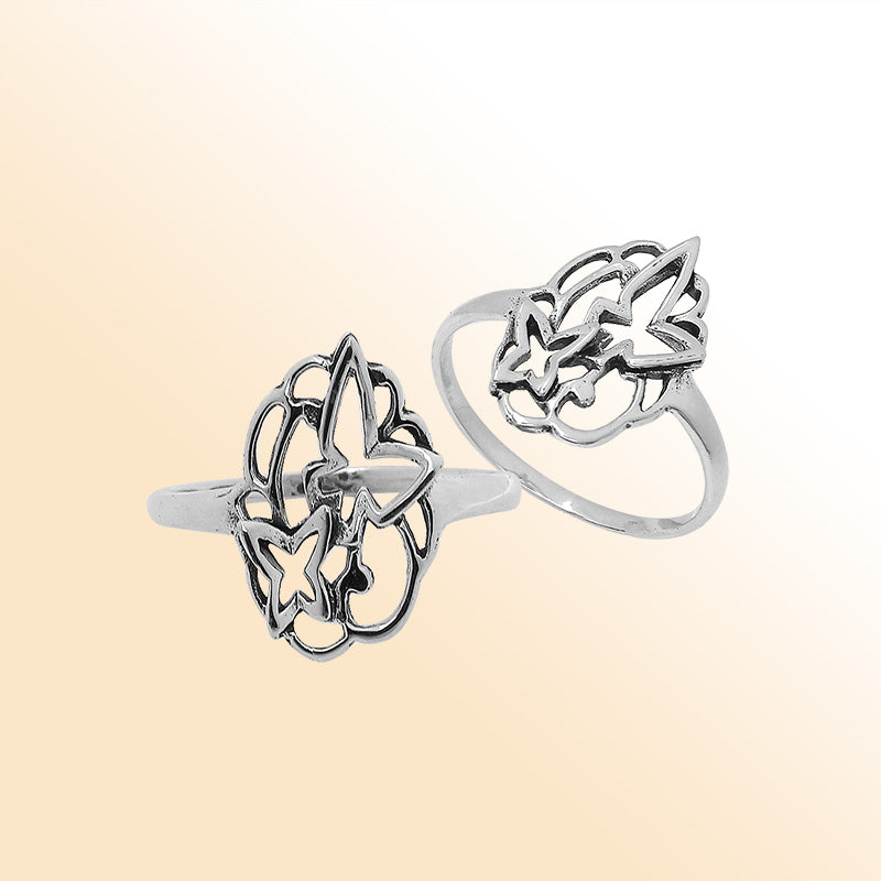 Sterling Silver Balinese Handcrafted Beautiful Simple Designer Ring With Polished Finish