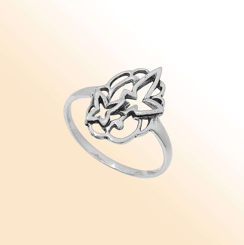 Sterling Silver Balinese Handcrafted Beautiful Simple Designer Ring With Polished Finish