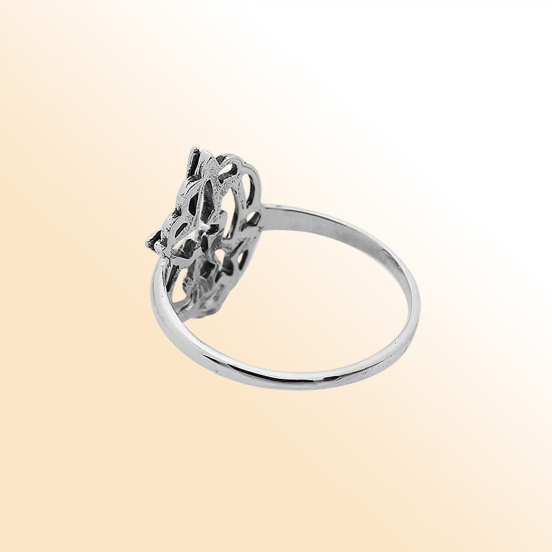 Sterling Silver Balinese Handcrafted Beautiful Simple Designer Ring With Polished Finish