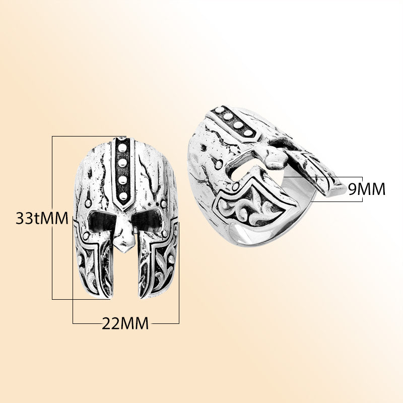 Bold Sterling Silver Spartan Helmet Statement Ring