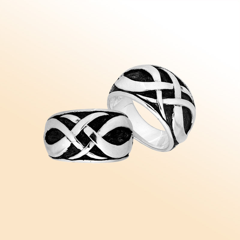 Handcrafted Sterling Silver Interwoven Infinity Statement Ring From Bali.