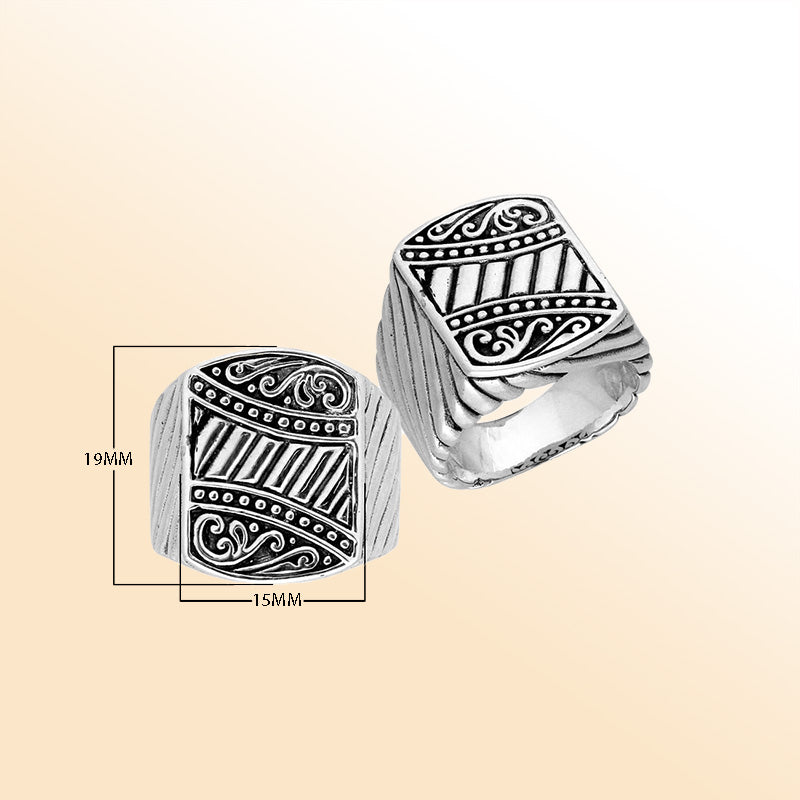 Handcrafted Sterling Silver Elegant Pretty Simple Design Ring From Bali.