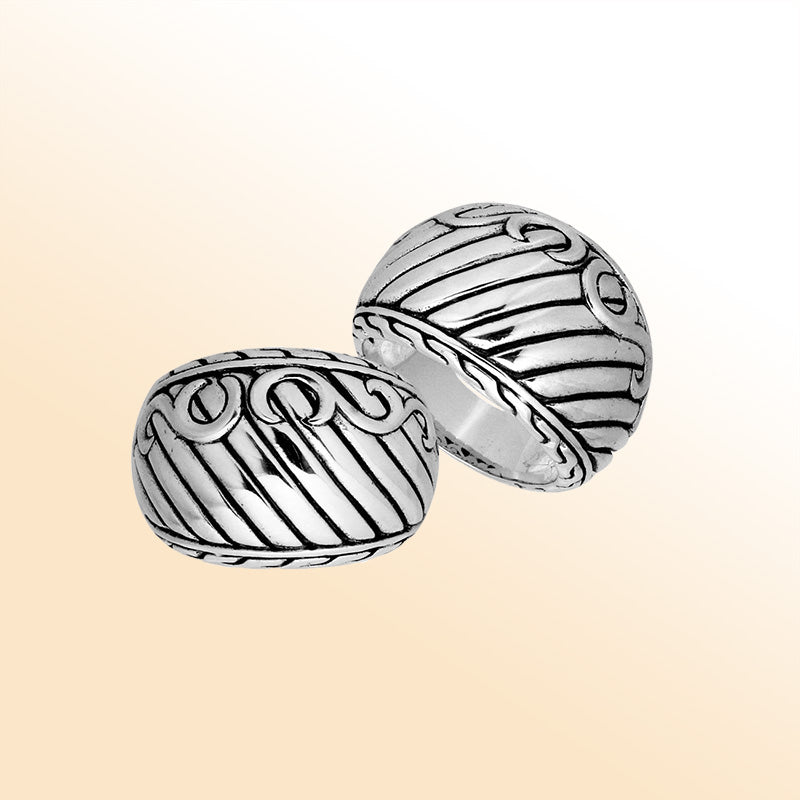 Handcrafted Sterling Silver Simple Plain Design Ring With Polished Finish.