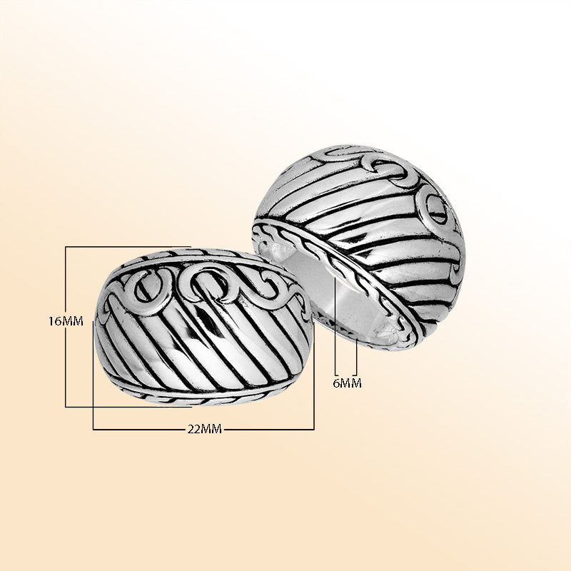 Handcrafted Sterling Silver Simple Plain Design Ring With Polished Finish.