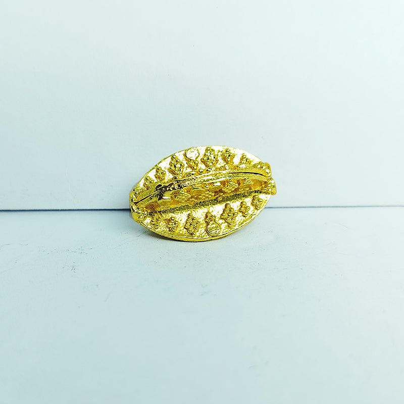 18K gold overlay copper cross-design handcrafted bead from India.