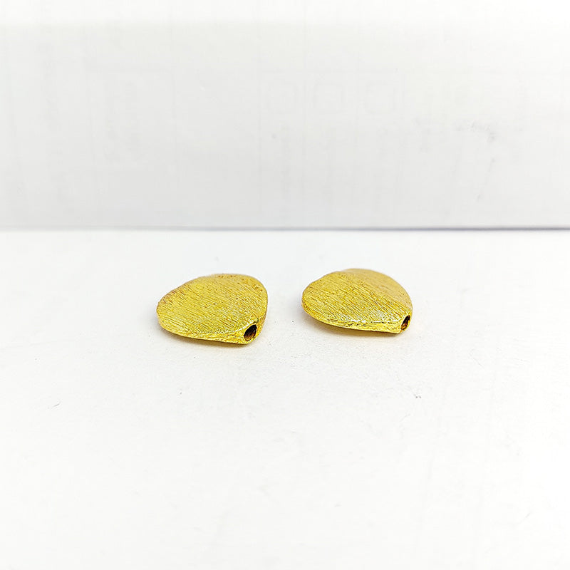Handcrafted 18K Gold Overlay Over Copper Brushed Heart Bead