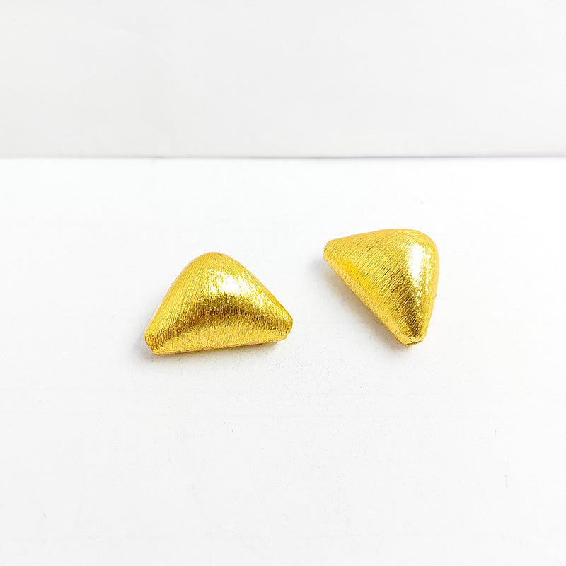 Handcrafted 18K Gold Overlay Over Copper Brushed Triangular Bead