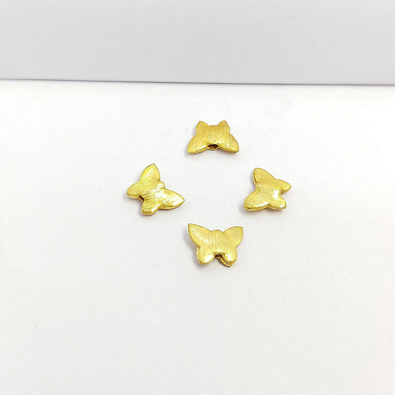 Handcrafted 18K Gold Overlay Over Copper Brushed Butterfly Bead
