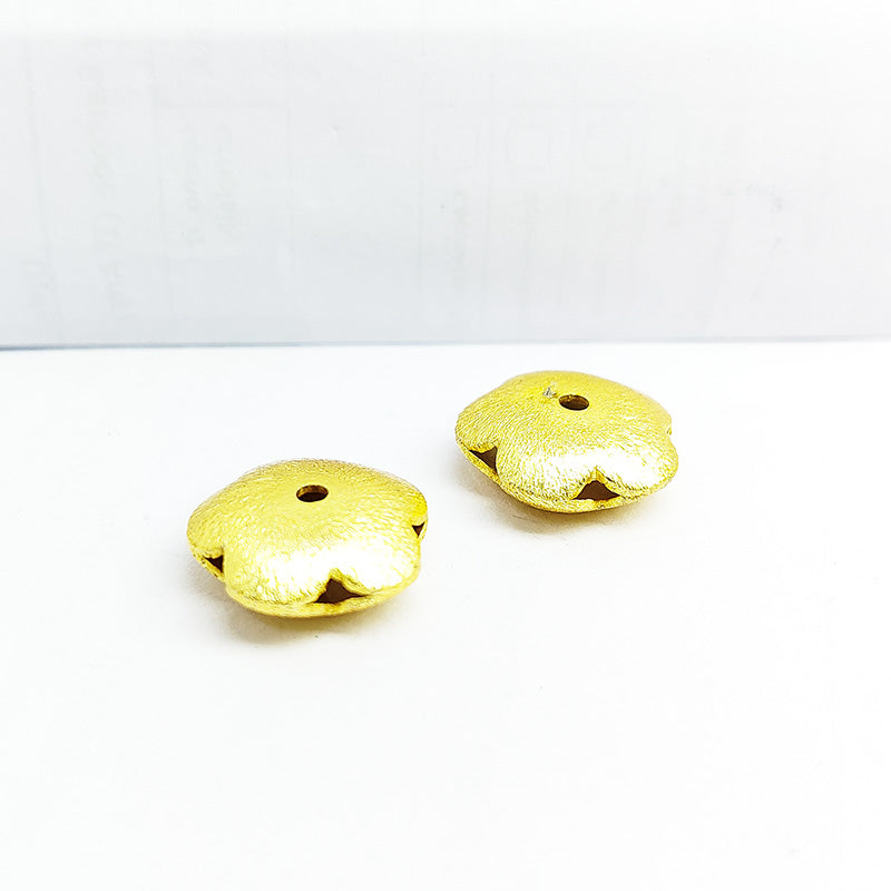 Handcrafted floral jewelry bead with 18K gold overlay made in India.