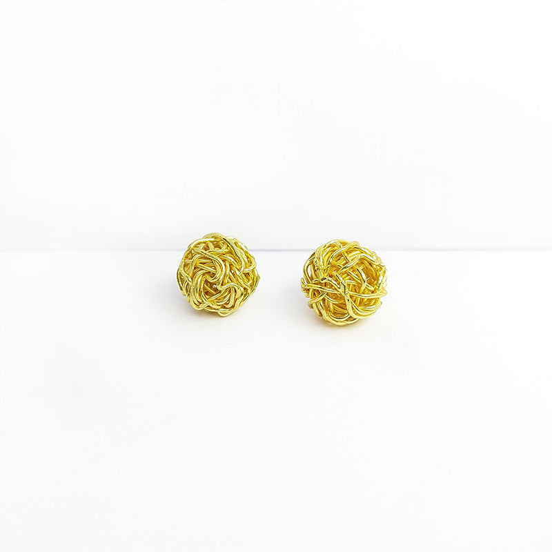 Handcrafted wire-wrapped bead with 18K Gold Overlay from India for DIY jewelry making