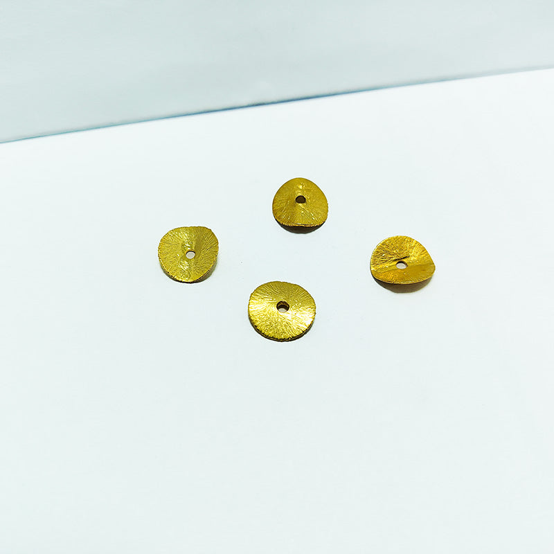 Handcrafted textured disc bead with 18K Gold Overlay from India for DIY jewelry projects