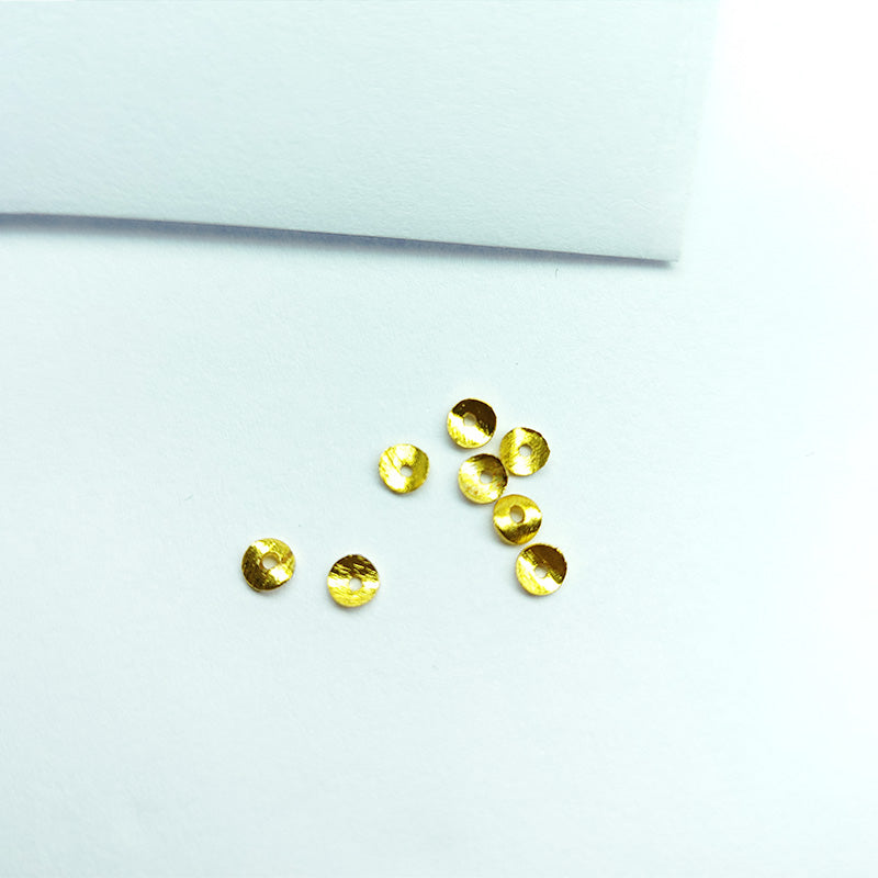 Handcrafted textured disc bead with 18K Gold Overlay from India for DIY jewelry projects