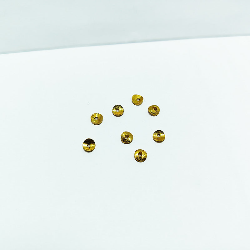 Handcrafted textured disc bead with 18K Gold Overlay from India for DIY jewelry projects