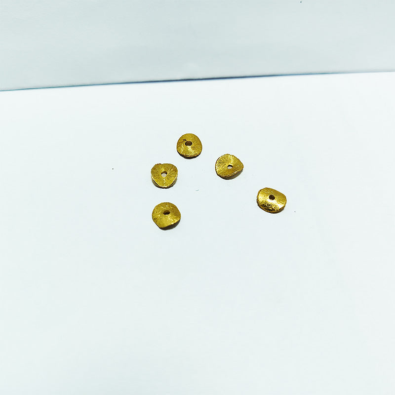 Handcrafted textured disc bead with 18K Gold Overlay from India for DIY jewelry projects