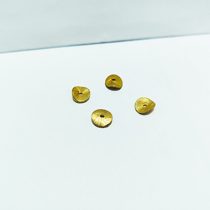 Handcrafted textured disc bead with 18K Gold Overlay from India for DIY jewelry projects