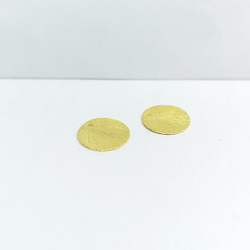 Handcrafted textured chip bead with 18K Gold Overlay from India for DIY jewelry making