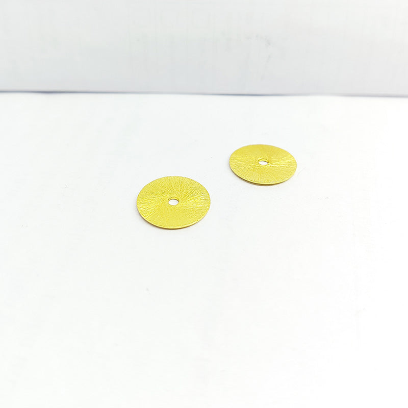 Handcrafted textured chip bead with 18K Gold Overlay from India for DIY jewelry projects