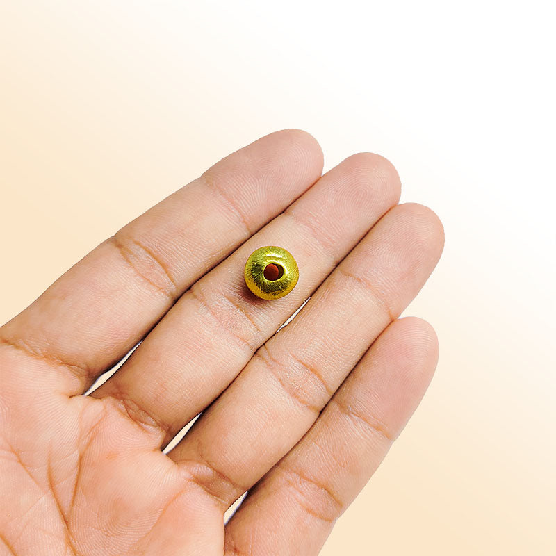 18K gold overlay handcrafted saucer shape textured bead from India for retail jewelry crafting