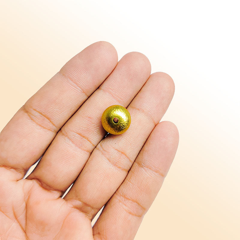 18K gold overlay handcrafted saucer shape textured bead from India for retail jewelry crafting