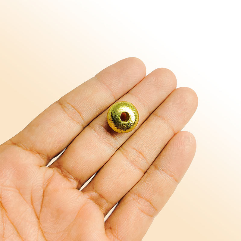 18K gold overlay handcrafted saucer shape textured bead from India for retail jewelry crafting