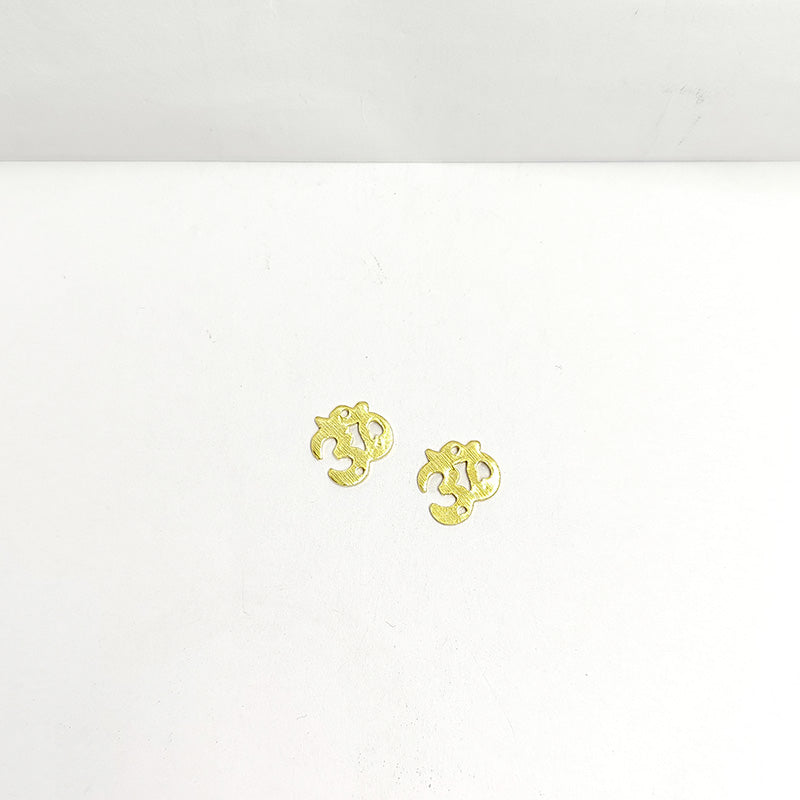 Handcrafted om shape chip bead with 18K Gold Overlay Over Copper made in India