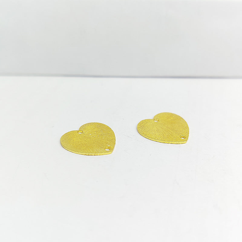 Handcrafted heart shape chip bead with 18K Gold Overlay Over Copper made in India