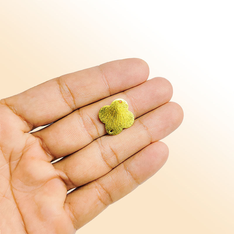Handcrafted quatrefoil shape chip bead with 18K Gold Overlay Over Copper made in India