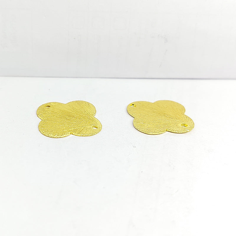 Handcrafted quatrefoil shape chip bead with 18K Gold Overlay Over Copper made in India