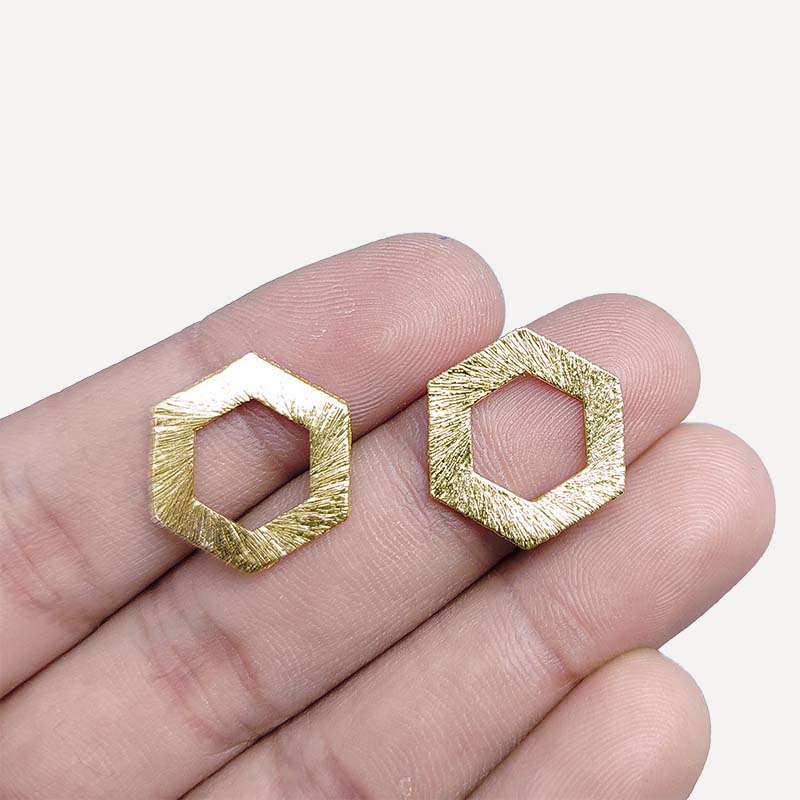 Elegant 18K Gold Overlay spacer bead with decorative beading, copper jewelry element handcrafted in India