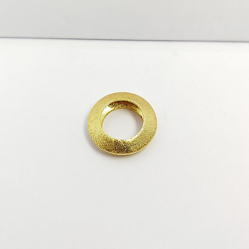 Elegant round spacer with 18K gold overlay over copper handcrafted in India for DIY jewelry making