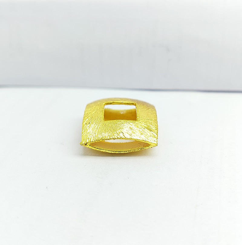 Modern square frame jewelry accent with 18K gold overlay over copper handcrafted in India
