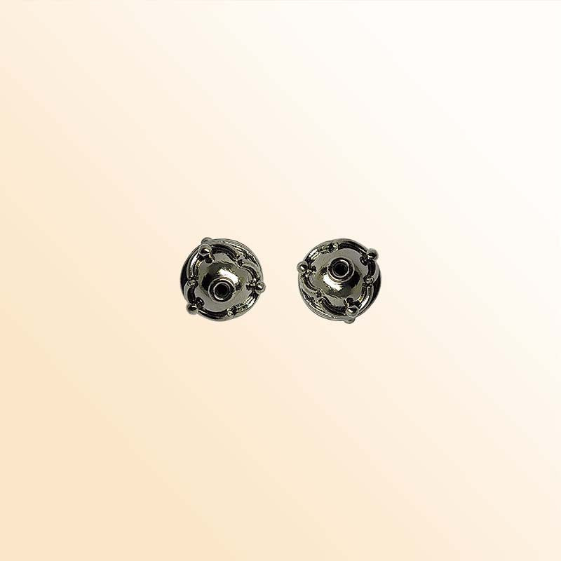 Handcrafted black rhodium round spacer bead over copper from India with antique filigree detailing