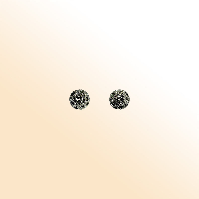Black rhodium rope-style round bead handcrafted in India with detailed texture for jewelry making.