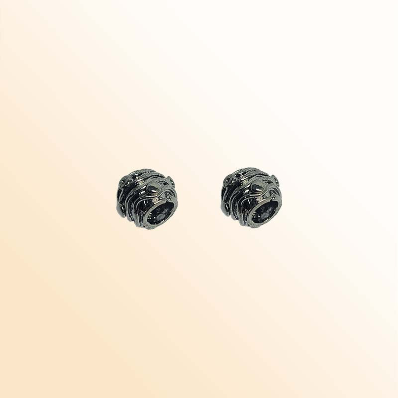 Handcrafted Black Rhodium spacer bead from India with copper base and dark polished finish for jewelry making