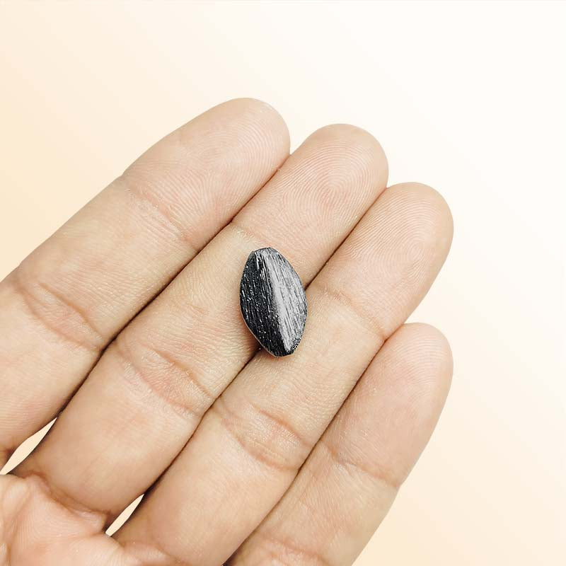 Handcrafted black rhodium overlay copper oval bead from India for jewelry making