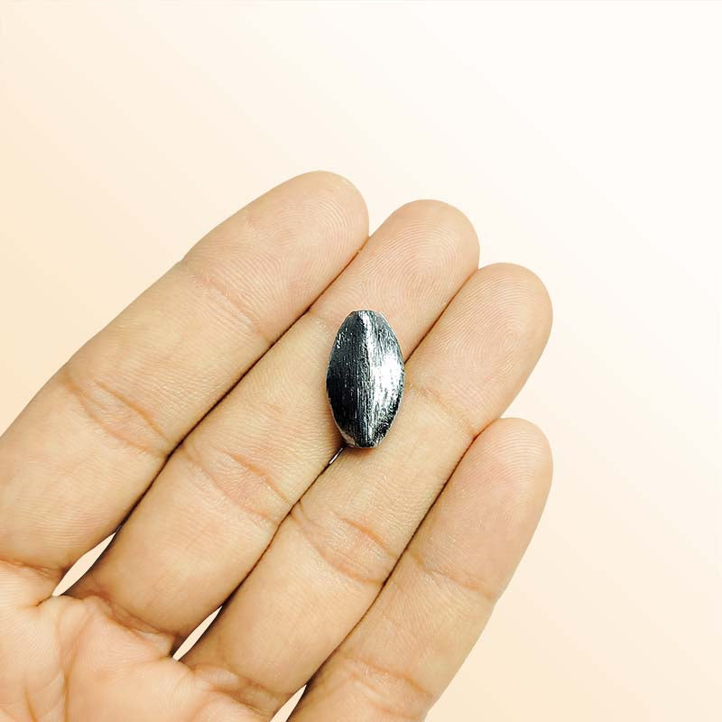 Handcrafted black rhodium overlay copper oval bead from India for jewelry making