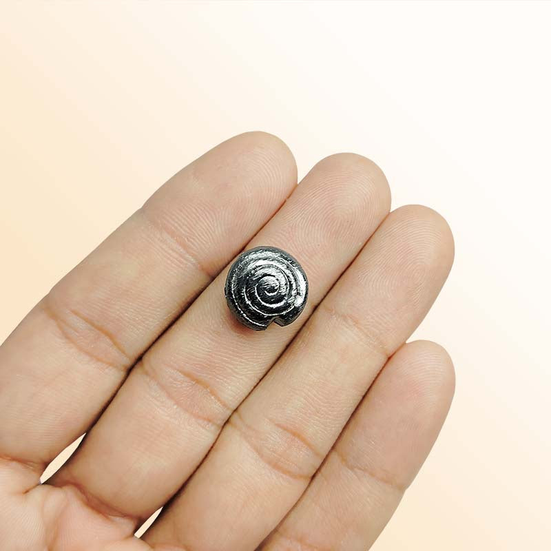 Handcrafted black rhodium overlay copper spiral disc bead from India for jewelry making